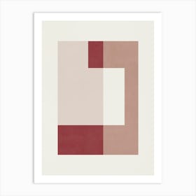 ABSTRACT MINIMALIST GEOMETRY - RED 1 Art Print