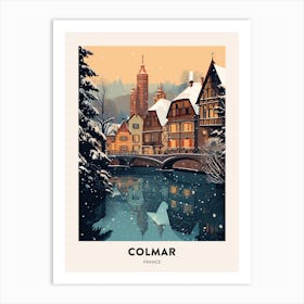 Winter Night  Travel Poster Colmar France 3 Poster