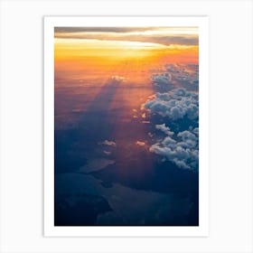 An Idyllic Sunset Unfolds In Heaven Where Beautiful Sun Rays Pierce Through The Clouds Creating A P 2 1 Art Print