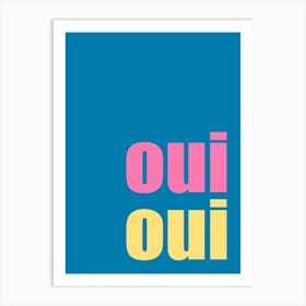 Pink & Yellow ‘Oui Oui’ Bathroom Art Print