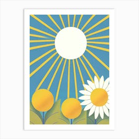 Sunflowers And Daisies Art Print