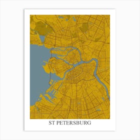 St Petersburg Yellow Blue Art Print