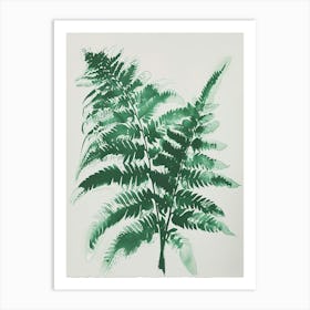 Green Ink Painting Of A Button Fern 4 Art Print