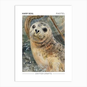 Harp Seal Pastel Watercolour 1 Poster Affiche