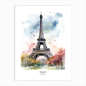 Paris France Watercolour Travel Poster 3 Art Print