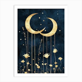 Moon And Stars Art 1 Art Print