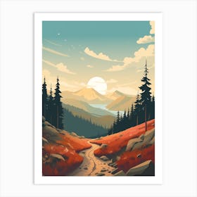 Pacific Northwest Trail Usa 3 Hiking Trail Landscape Art Print
