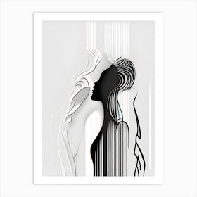 Abstract Woman In Black And White Art Print