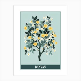 Banyan Tree Flat Illustration 1 Poster Art Print