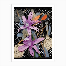Surreal Florals Purple Flower 1 Flower Painting Art Print