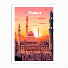 Mecca Saudi Arabia Masjid al-Haram Travel Art Art Print