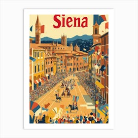 Aihrgdesign A 1970s Inspired Travel Poster For Siena Depictin 6e22a87d 79e0 4960 80fc 239c1935b040 0 Art Print