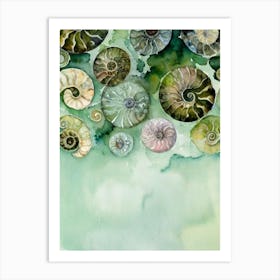 Ammonites II Storybook Watercolour Art Print