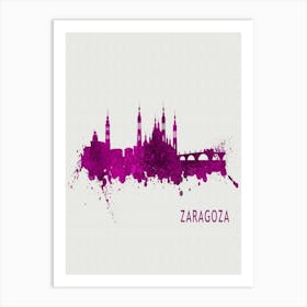 Zaragoza Spain City Purple Art Print