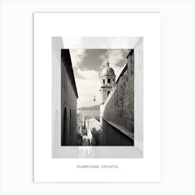 Poster Of Dubrovnik, Croatia, Black And White Old Photo 2 Art Print