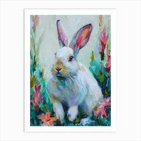 Florida White Rabbit Painting 2 Art Print