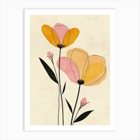 Louisville Flower Market Boho Minimalist Style Art Print