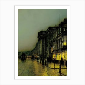 Canny Glasgow, circa 1887. Painted by John Atkinson Grimshaw. British Painters | Victorian Vintage Gloomy Dark Aesthetic Painting | HD Remastered Perfect Reproduction With Great Lighting Art Print