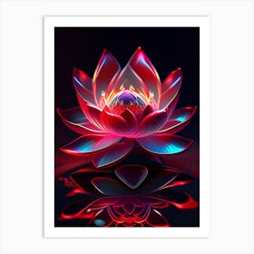 Red Lotus Holographic 1 Art Print