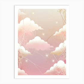 Pink Clouds And Stars Art Print