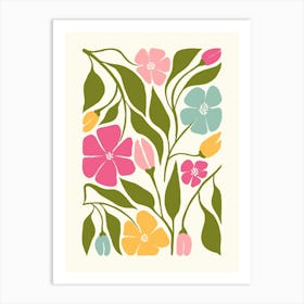 Abstract Scandi Flower Poster