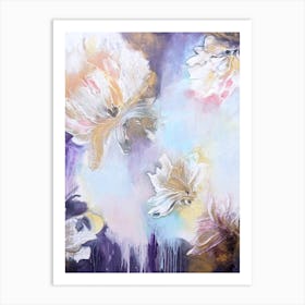 Purple And Golden Flowers 2 Painting Art Print