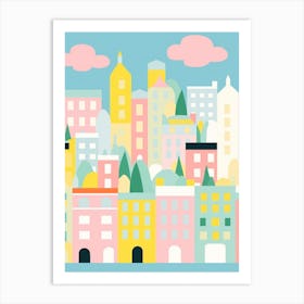 London, England Colourful View 1 Art Print