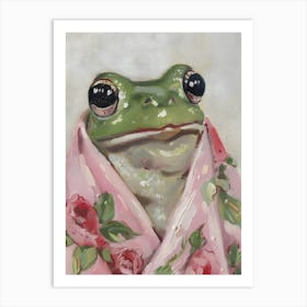 Frog In Pink Art Print