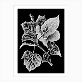 Quince Leaf Linocut 1 Art Print