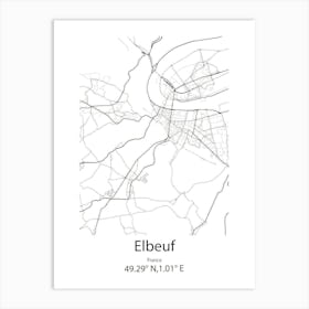 Elbeuf,France Minimalist Map Art Print