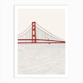 Golden Gate Bridge 2 San Francisco Boho Landmark Illustration Art Print