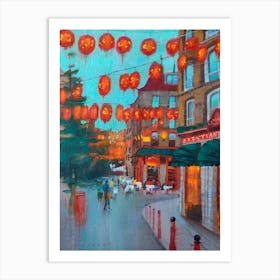 Crowded Streets Of Chinatown, London Art Print