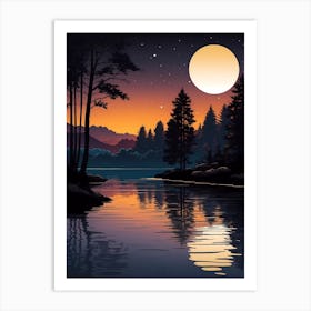 Sunset In The Forest 10 Art Print