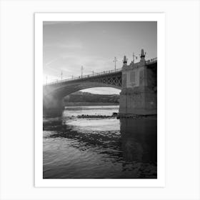 Margaret Bridge Budapest, Hungary | Black and White Photography Art Print