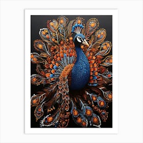 Default Australian Aboriginal Dot Painting Style Art Peacock 1 (1) Art Print