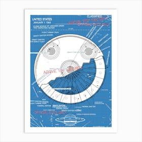 Blueprint Of A UFO Spaceship Art Print