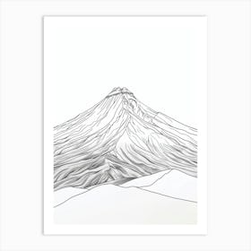 Pico De Orizaba Mexico Line Drawing 6 Art Print