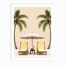 Palm Trees In The Sand Art Print