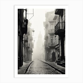 Porto, Portugal, Spain, Black And White Photography 1 Art Print