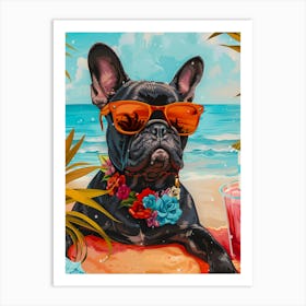 French Bulldog At The Beach Art Print