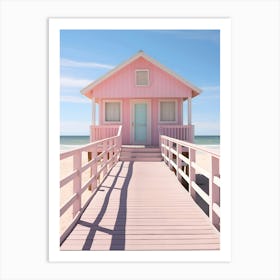 Pink Beach House Art Print