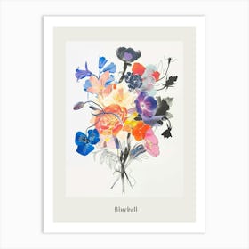 Bluebell 2 Collage Flower Bouquet Poster Art Print