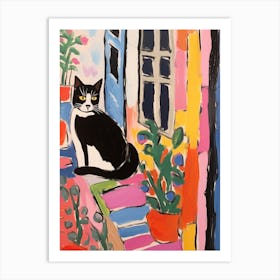 Painting Of A Cat In Cortona Italy 3 Art Print