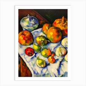 Garlic 3 Cezanne Style vegetable Art Print