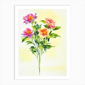 Statice Vintage Flowers Flower Art Print