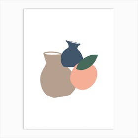 Vases And Peaches Art Print