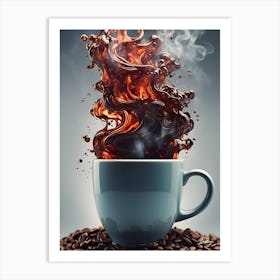 Coffee cup full an steaming Art Print