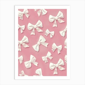 Pastel Pink Bows 2 Pattern Art Print