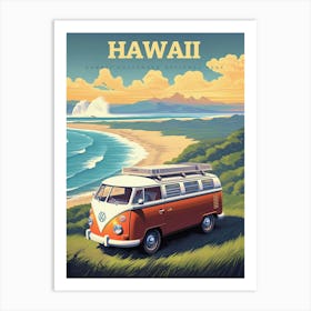 Hawaii Surf Travel Art Print