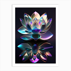 Double Lotus Holographic 5 Art Print